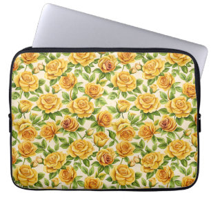 Beautiful Seamless Pattern of Yellow Roses Laptop Sleeve