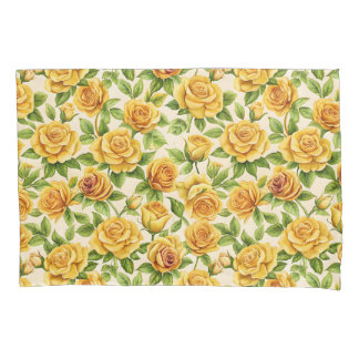 Beautiful Seamless Pattern of Yellow Roses Pillowcase
