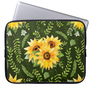 Beautiful seamless pattern with bright sunflower h laptop sleeve