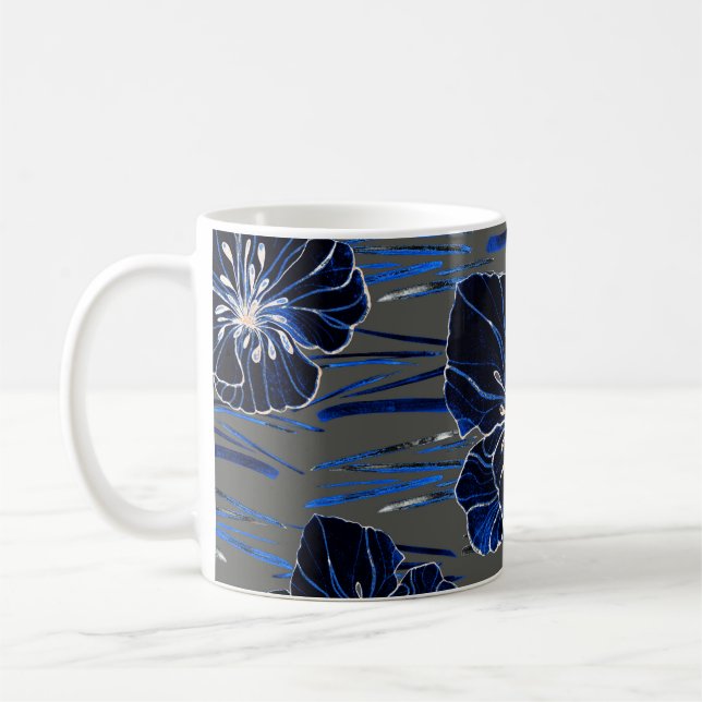 Beautiful seamless pattern with watercolor stylise coffee mug (Left)