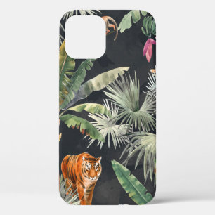 Beautiful seamless pattern with watercolor tropica iPhone 12 case