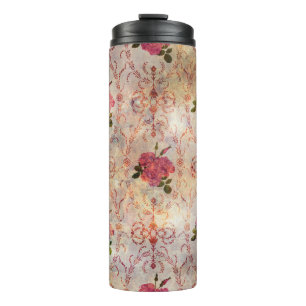 Beautiful seamless pink rose pattern grunge old st thermal tumbler