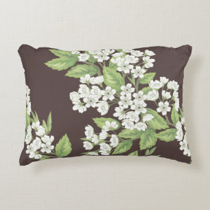 Beautiful seamless spring pattern with green branc decorative cushion