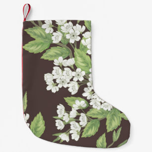 Beautiful seamless spring pattern with green branc small christmas stocking