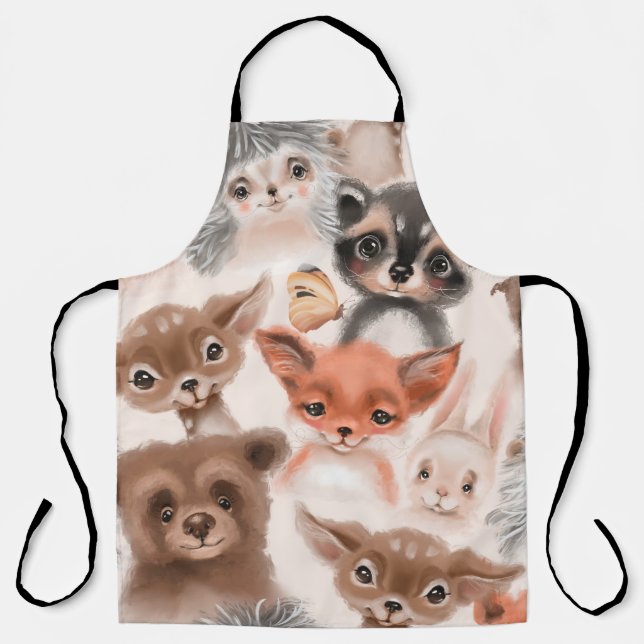 Beautiful seamless, tileable, watercolor pattern w apron (Front)