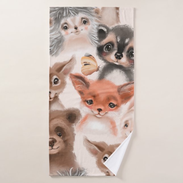 Beautiful seamless, tileable, watercolor pattern w bath towel (Bath Towel)