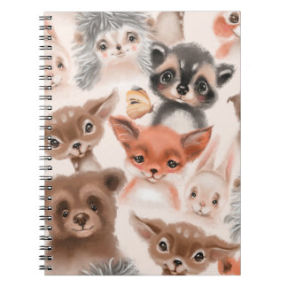 Beautiful seamless, tileable, watercolor pattern w notebook