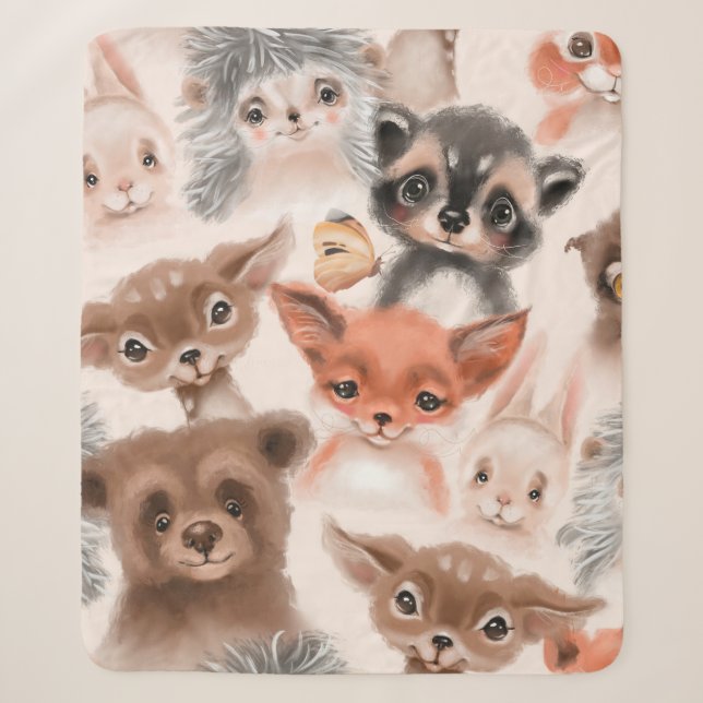 Beautiful seamless, tileable, watercolor pattern w sherpa blanket (Front)