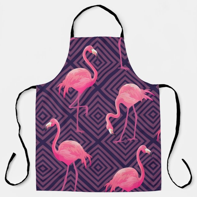 Beautiful seamless tropical pattern with pink flam apron (Front)