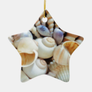 Beautiful Seashells, Summer, Beach, Shells Ceramic Tree Decoration