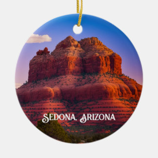 Beautiful Sedona Arizona Red Rocks Landscape Art Ceramic Tree Decoration