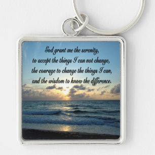 BEAUTIFUL SERENITY PRAYER OCEAN PHOTO KEY RING