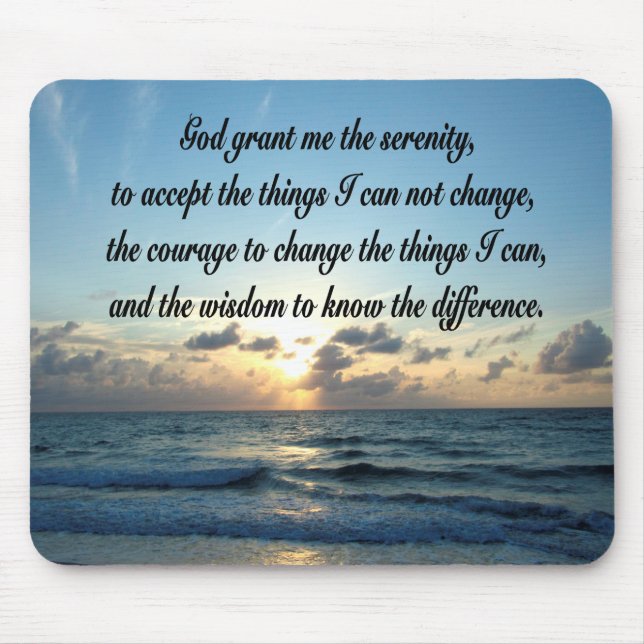 BEAUTIFUL SERENITY PRAYER OCEAN PHOTO MOUSE PAD (Front)