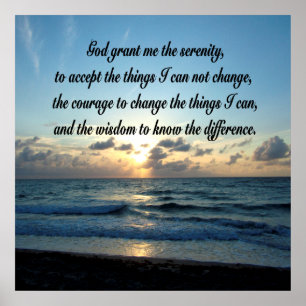 BEAUTIFUL SERENITY PRAYER OCEAN PHOTO POSTER