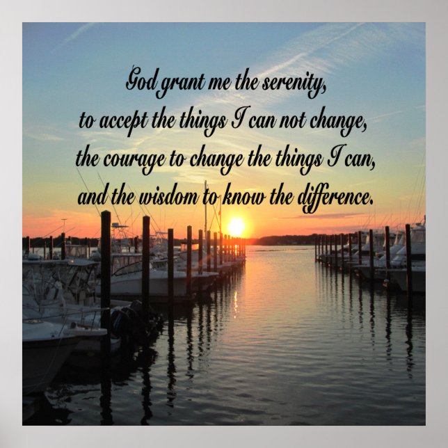 BEAUTIFUL SERENITY PRAYER SUNSET ORIGINAL POSTER (Front)