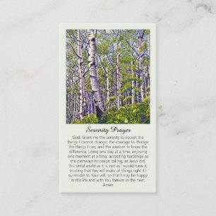 Beautiful Serenity Purple Green Prayer Card