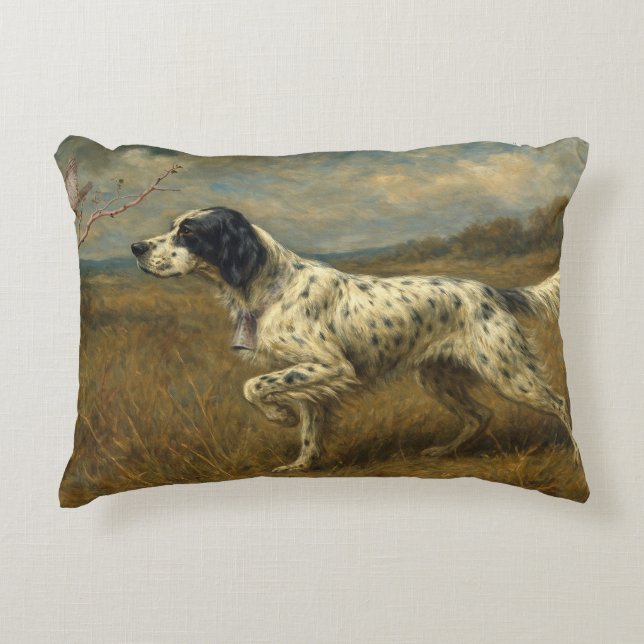 Beautiful Setter with Pheasants , Art Decorative Cushion (Front)