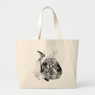 Beautiful Setter with Pheasants , Art Large Tote Bag