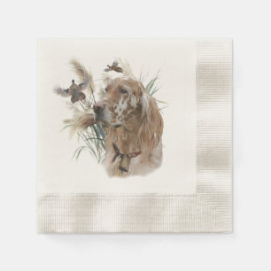 Beautiful Setter with Pheasants , Art Napkin