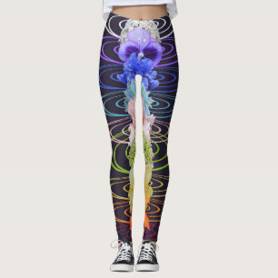 Beautiful seven chakra flowers leggings
