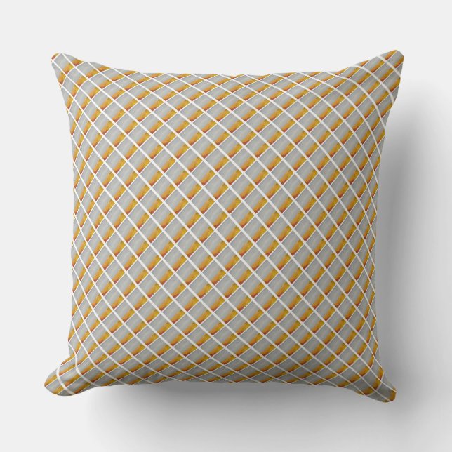 Beautiful Shades of Blue and Orange Pattern Pillow (Front)