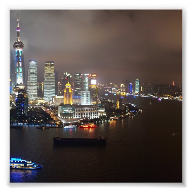 Beautiful Shanghai China in the night Photo Print (Front)