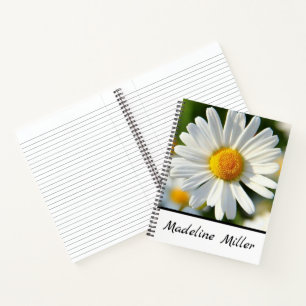 Beautiful Shasta Daisy Custom Floral Notebook