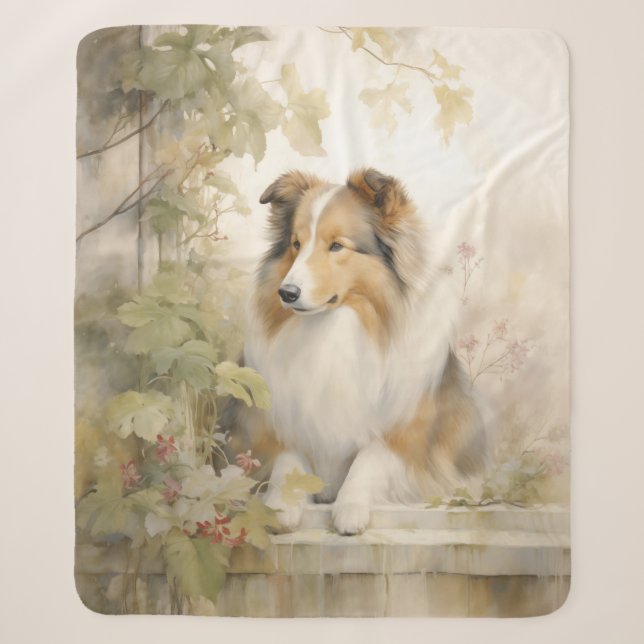 Beautiful Sheltie Sherpa Blanket (Front)