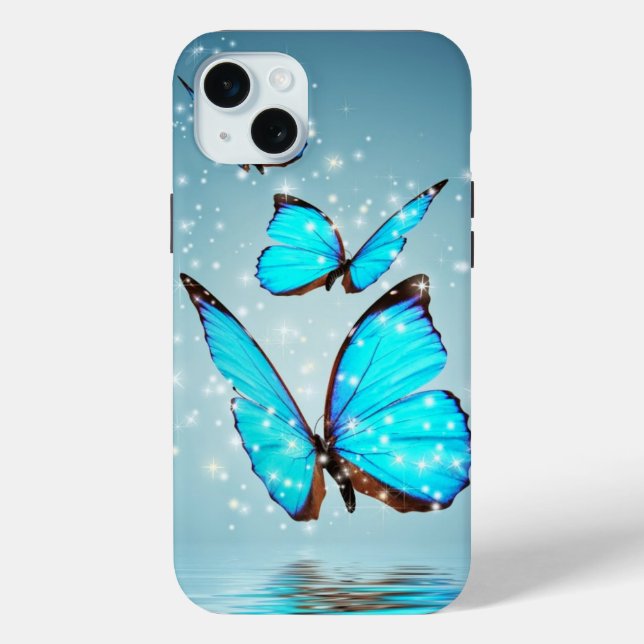 beautiful shiny blue butterfly Case-Mate iPhone case (Back)