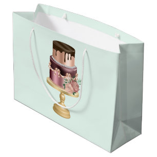 Beautiful Shiny Glam Party Cake Large Gift Bag