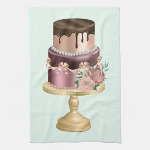 Beautiful Shiny Glam Party Cake Tea Towel