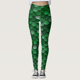 Beautiful Shiny Green Mermaid Scales Leggings