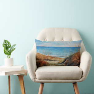 Beautiful Shore Beach Landscape Art Lumbar Cushion