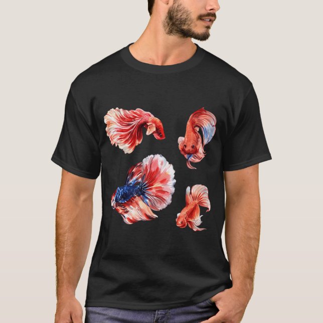 Beautiful Siamese Fighting Fishes T-Shirt (Front)