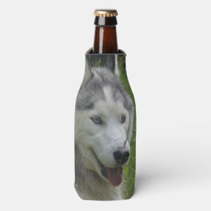 Beautiful Siberian Husky Puppy Dog Bottle Cooler
