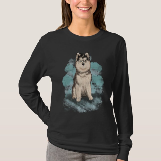 Beautiful Siberian Husky T-Shirt (Front)