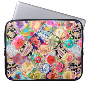 Beautiful silhouette Floral pattern in the many ki Laptop Sleeve