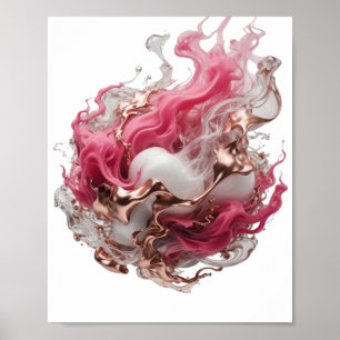 Beautiful Silver ABSTRACT ART Artistic Motif Poster