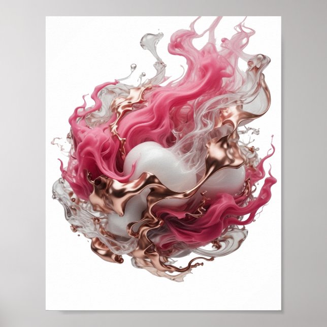 Beautiful Silver ABSTRACT ART Artistic Motif Poster (Front)
