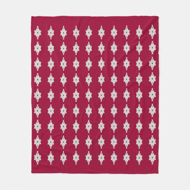 Beautiful Silver and Burgundy Fleece Blanket (Front)