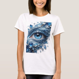 Beautiful Silver BLUE ICE EYE Statement Design T-Shirt