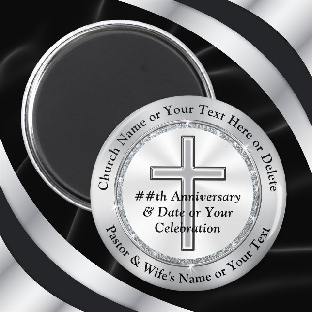 Beautiful Silver Cross Church Party Favours, Churc Magnet (Beautiful Personalized Cheap, Church Gifts in BULK. Cheap, Church Magnets. Church party favors. )