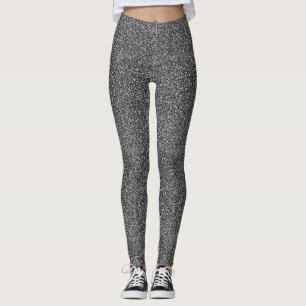 Beautiful Silver Glitter Effect Pattern Leggings