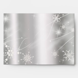 Beautiful Silver, Snowflakes, Christmas, Winter Envelope