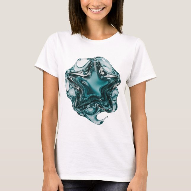 Beautiful Silver STAR BALL Text Design T-Shirt (Front)