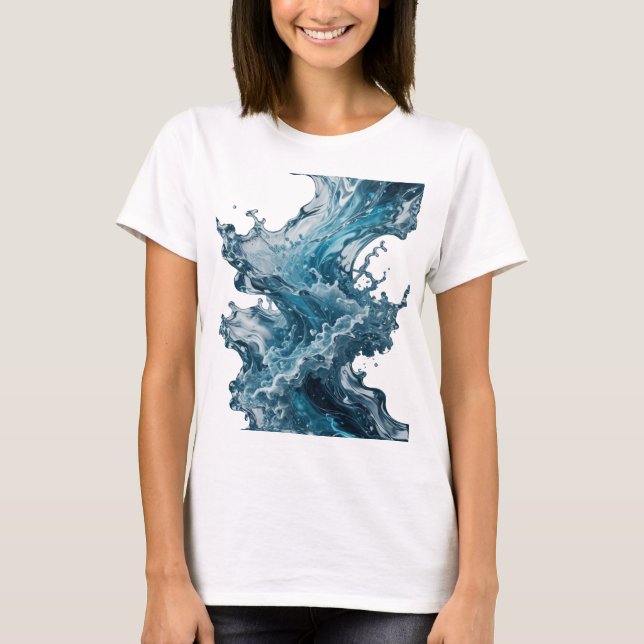 Beautiful Silver WATER SPLASH Custom Tee (Front)