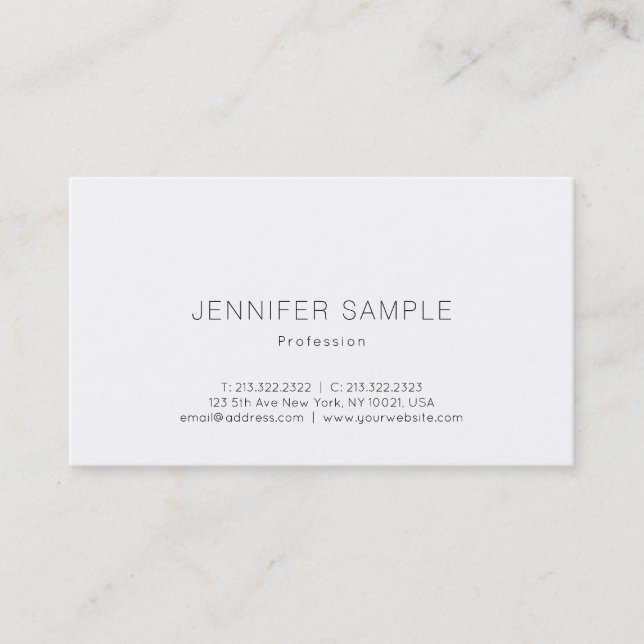 Beautiful Simple Design Professional Plain Luxury Business Card (Front)