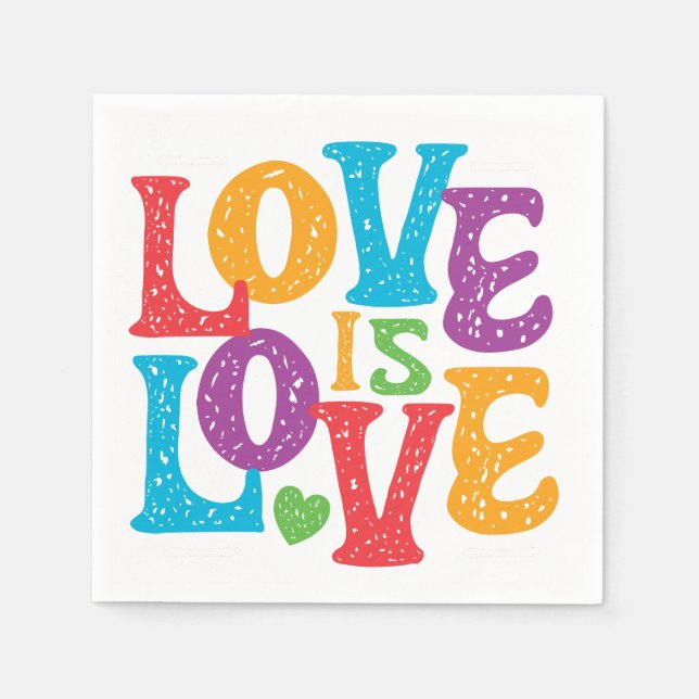 Beautiful Simple Minimal Love Is Love Pride Napkin (Front)