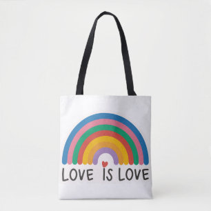 Beautiful Simple Minimal Love Is Love Pride Tote Bag
