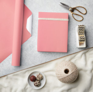 Beautiful Simple Sheen Coral Satin Wrapping Paper